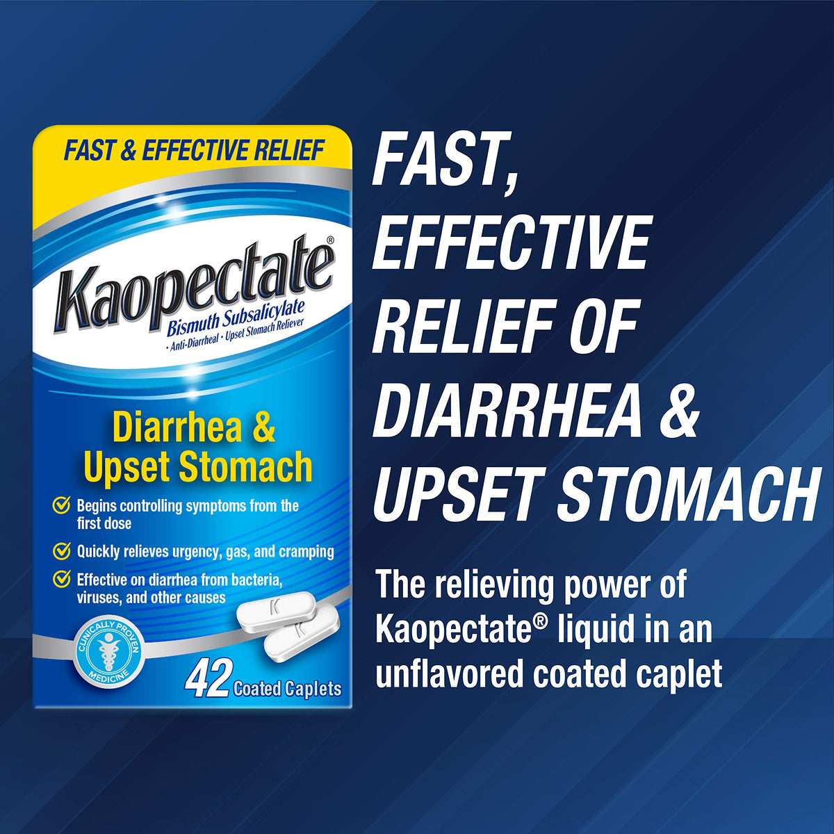 Kaopectate Multi-Symptom Anti-Diarrheal & Upset Stomach Reliever, 42 Caplets, Anti Diarrhea Caplets Kaopectate buy supplements Au