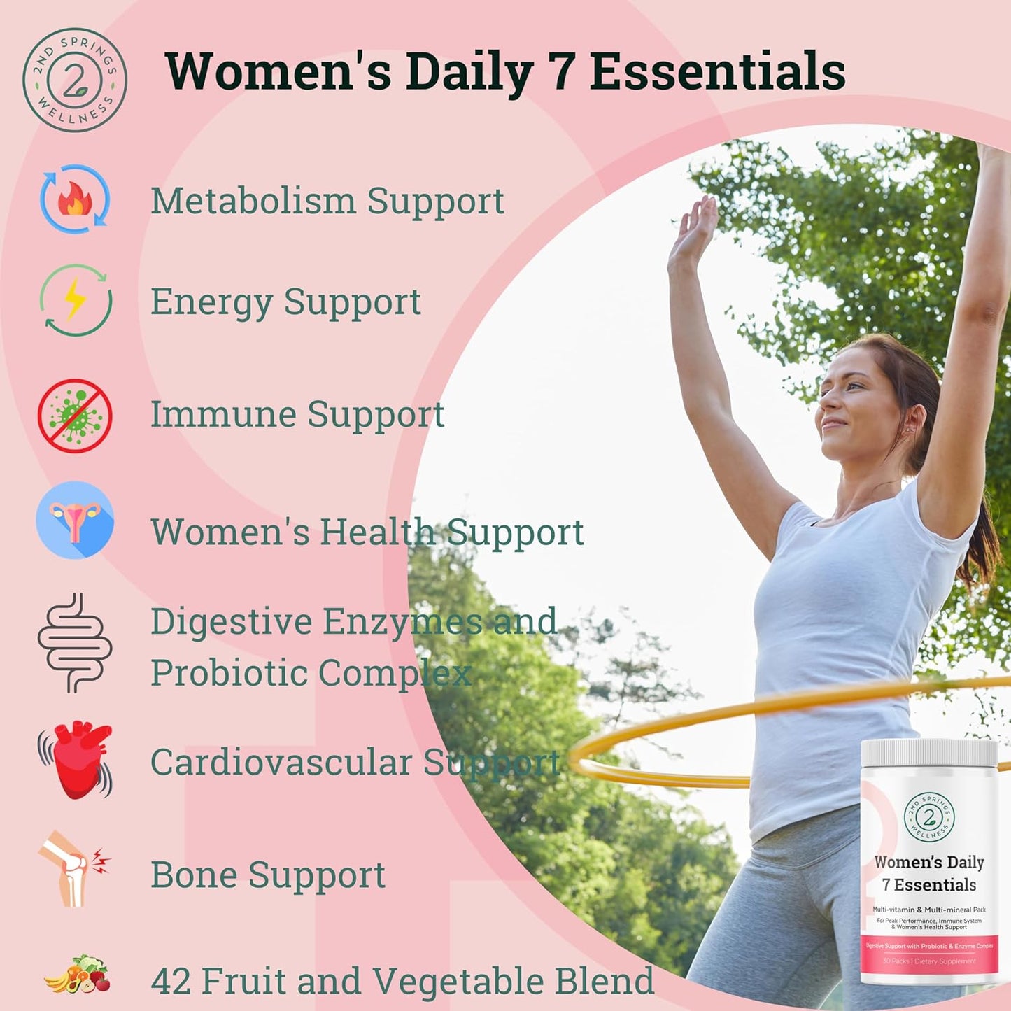 Women's Daily 7 Essentials, Adaptogen Complex, Sleep Well & Vitamin D3 + K2 Chewables Bundle