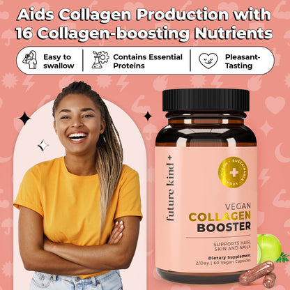 Future Kind Vegan Collagen - Supports Collagen Production with Biotin and Vitamin C (60 Capsules in Glass Bottle) Future Kind buy supplements Au