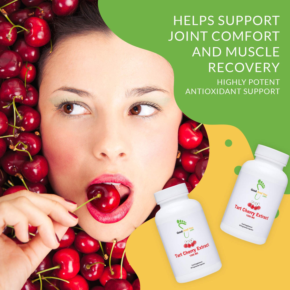 Gout and You Tart Cherry Extract | 3000 mg Per Serving | 90 Vegetarian Capsules | Gluten-Free Gout and YouBuy Supplements Australia