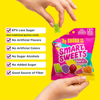 SmartSweets Sweet Fish, Low Sugar Gummy Candy (3g), Low Calorie (130), Gluten-Free -1.8oz (Pack of 12) Packaging may vary