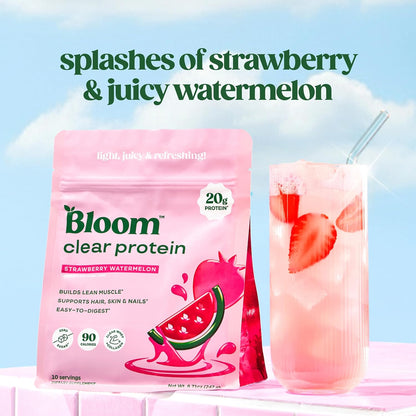 Bloom Strawberry Watermelon Clear Protein and Peach Mango Energy Packets Bundle
