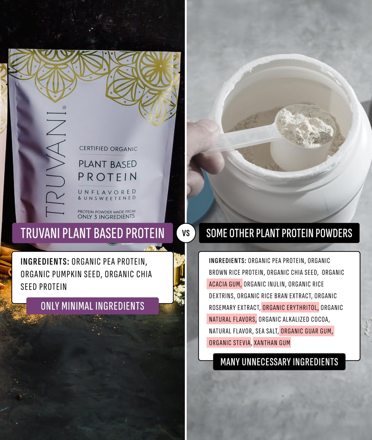 Truvani Organic Plant Based Protein Powder | Strawberry | 10 Servings | Vegan | 20g Pea Protein | Single Serving Travel Packets | Keto | Gluten & Dairy Free | Low Carb