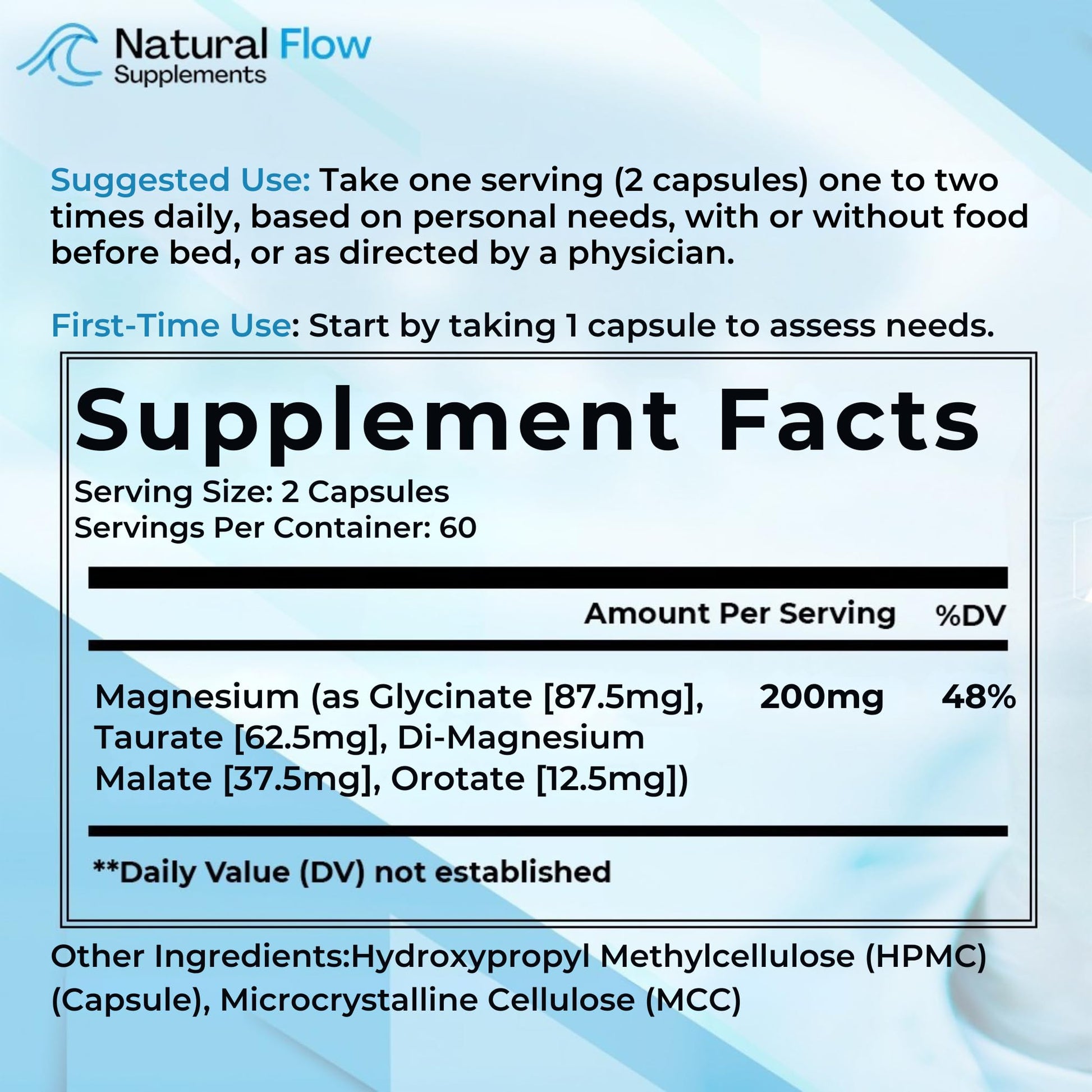 Natural Flow 4X Magnesium Supplement, Magnesium Glycinate, Taurate, Malate, Orotate Complex, Calm Sleep and Cramp Support Blend, No Mag Citrate or Oxide, 120 Capsules Natural Flow Supplements buy supplements Au