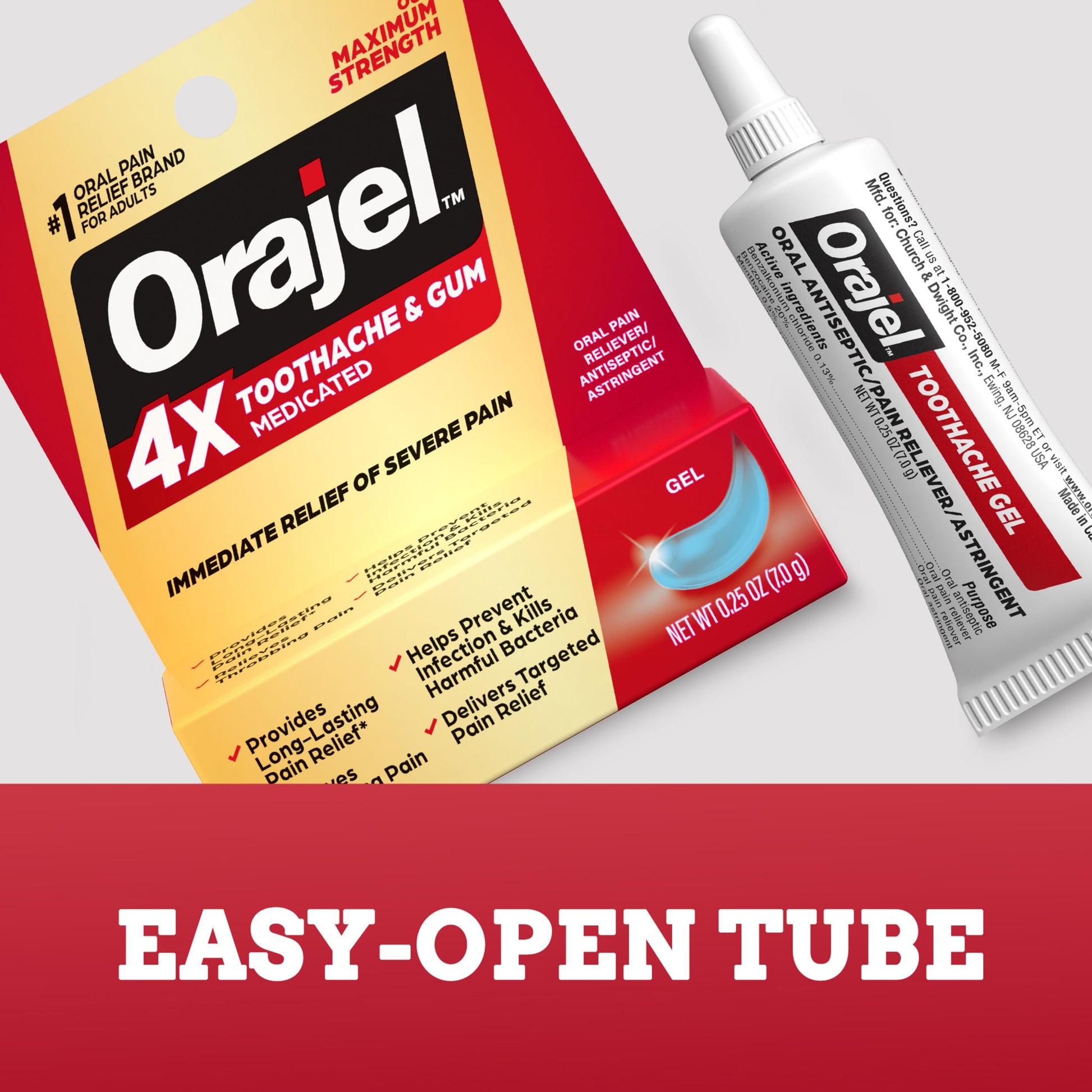 Orajel 4X for Toothache & Gum Pain: Severe Cream Tube 0.33oz- From Oral Pain Relief Brand Orajel buy supplements Au