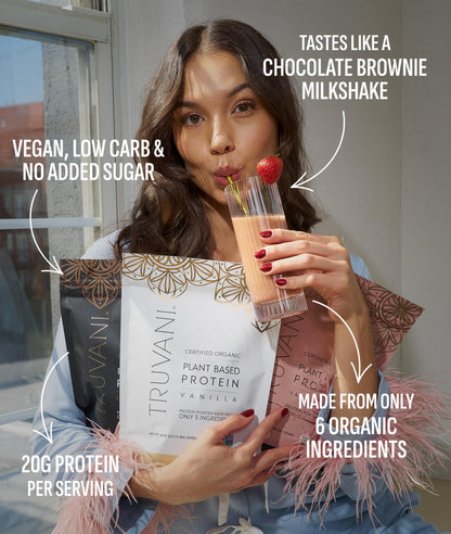Truvani Organic Plant Based Protein Powder | Vanilla Chai | 10 Servings | Vegan | 20g Pea Protein | Keto | Gluten & Dairy Free | Low Carb | No Added Sugar