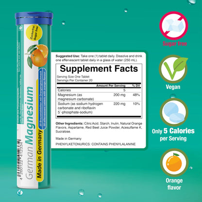 T&D German Elektrolyt Mix - 40 Fizzy Effervescent Tabelts - Orangeflavour - Sugarfree - Made in Germany T&D buy supplements Au