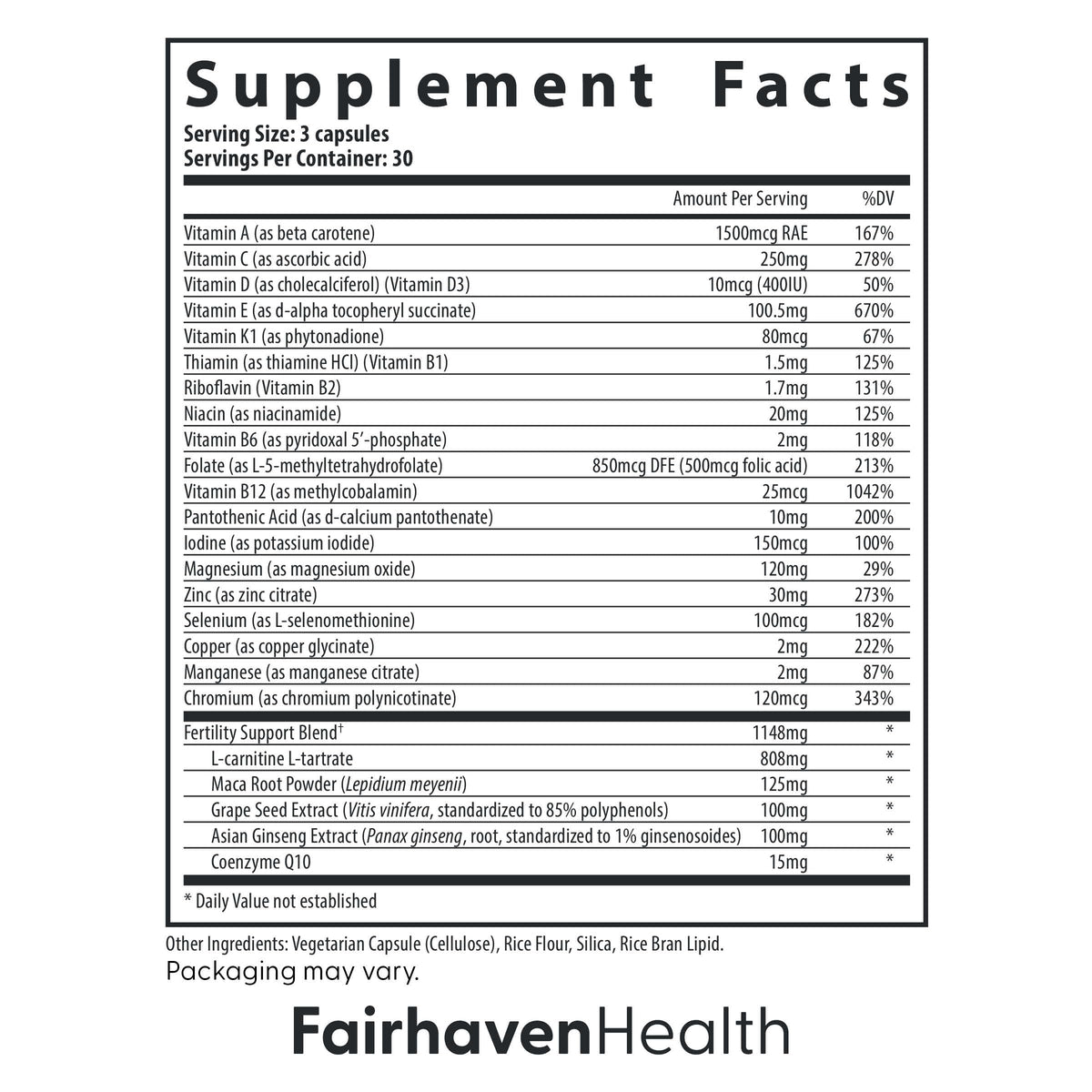 Fairhaven Health FertilAid for Men | Male Fertility Supplement for Count and Motility | Pre-Conception Support with L-Carnitine, CoQ10