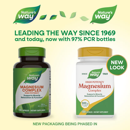 Nature's Way Magnesium Complex, Supports Muscle Relaxation*, Muscle Function*, Promotes a sense of Calm*, Magnesium Citrate and Oxide, 100 Capsules Nature's Way buy supplements Au