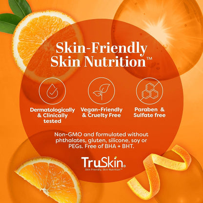 TruSkin Brightening Vitamin C Serum for Face with Hyaluronic Acid, 1 fl oz | Anti aging face serum with Vitamin E to improve the look of dark spots, fine lines, skin tone & support radiant-looking skin