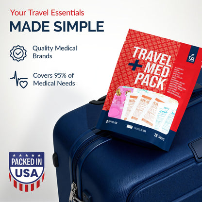 Travel Medicine Kit - 78-Piece TSA-Friendly Med Pack for Flights, Cruises & International Travel | Individually Wrapped Medication Essentials for Any Occasion Real Vitamins buy supplements Au