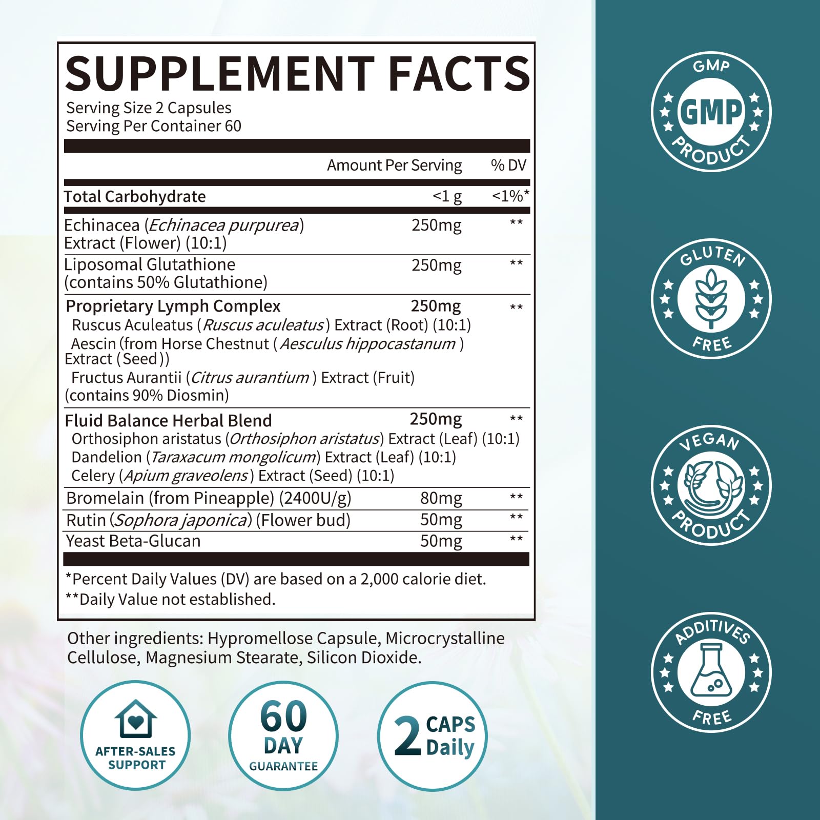 iMATCHME Lymphatic Drainage Supplements for Lymph System Support, Detox & Cleanse, Liver Health,Fluid Balance, Immune Support, Natural Herbal Blends with Echinacea, Liposomal Glutathione, 60 Capsules iMATCHME buy supplements Au