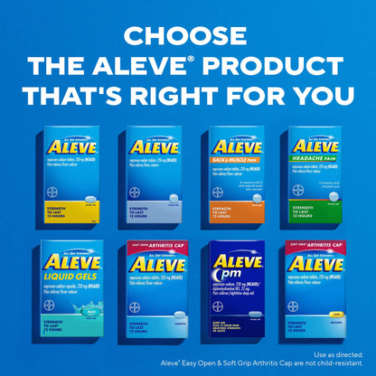 Aleve Pain Reliever & Fever Reducer Naproxen Sodium Caplets, Body and Arthritis Pain Reliever, Medicine for Adults and Children Ages 12 and Up, 60 Individual Pouches Aleve buy supplements Au