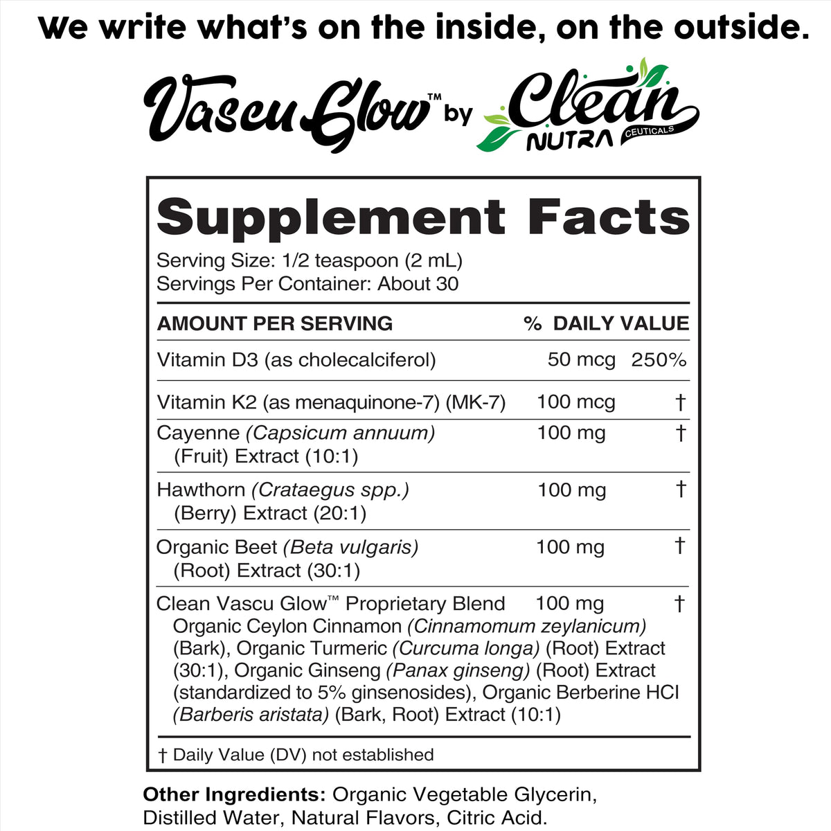 Clean Nutra Cayenne Pepper Drops Supplement Liquid + Hawthorn Berry, Vitamin D3 K2 Beet Root Powder, Ceylon Cinnamon, Turmeric Curcumin
