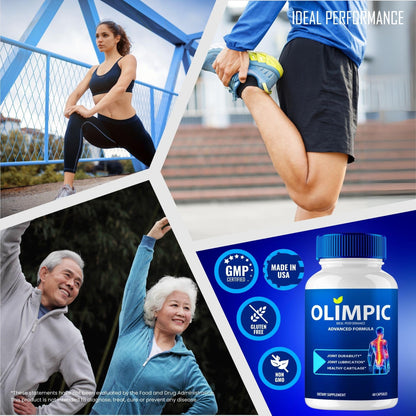 Olimpic Capsules, Advanced Joint Support Supplement Pills for Mobility and Comfort - Maximum Strength, Official Olim Pic Joint Support All Natural Formula, Premium Olim-Pic Reviews (3 Pack) IDEAL PERFORMANCEBuy Supplements Australia