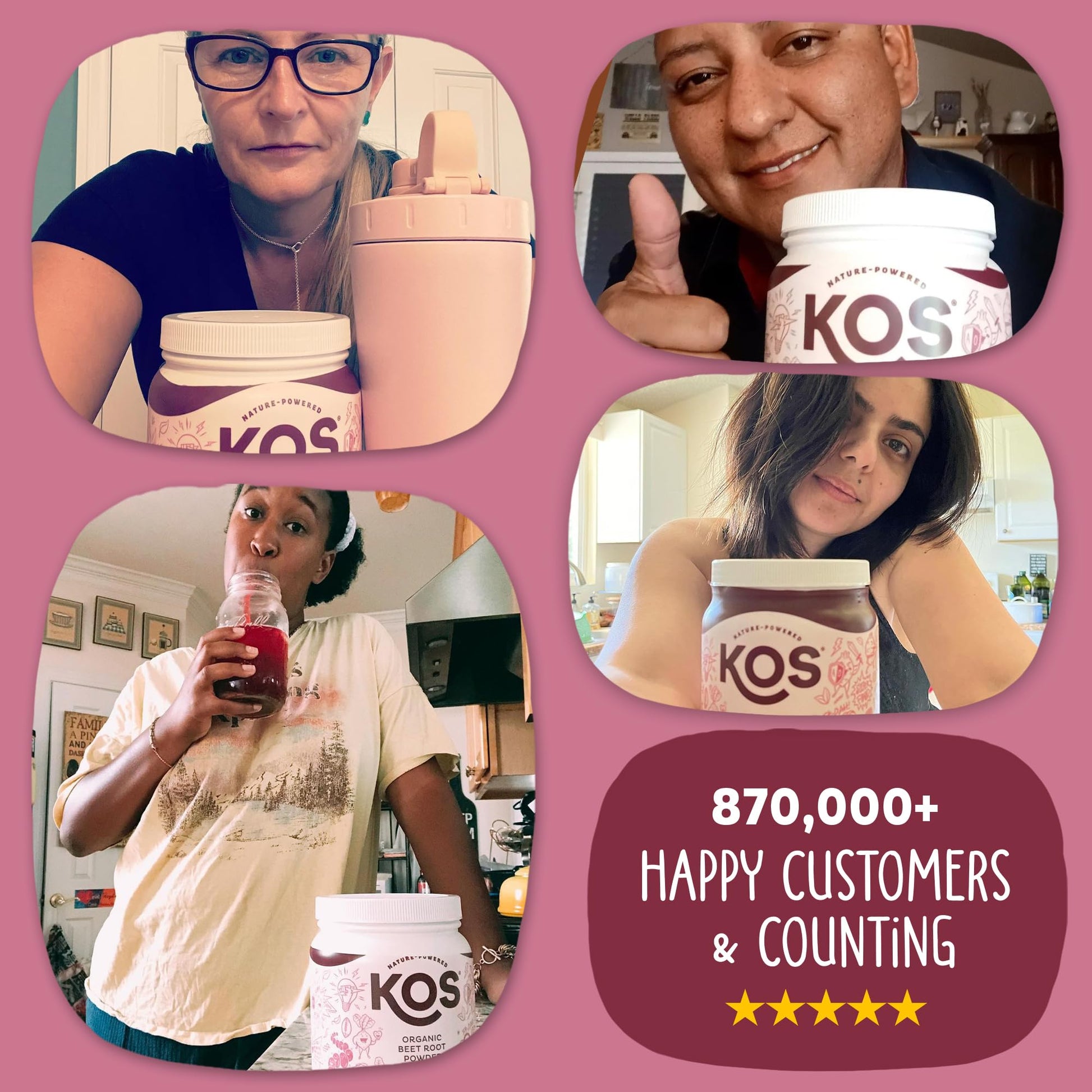 KOS Organic Beet Root Powder, USDA Certified - Superfood Plant Based Beetroot Ingredient for Stamina Increasing, Circulation - Non-GMO, Soy & Gluten-Free, 50 Servings Bag KOS buy supplements Au