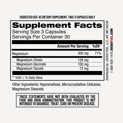 Jocko Fuel Magnesium Complex Supplement - Magnesium Glycinate, Citrate, & Taurate Capsules Dietary Supplement for Muscle Recovery & Relaxation, Heart, Nerve, Bone Support, & Sleep 30-Day Supply Jocko Fuel buy supplements Au
