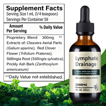 Wacipek Organic Lymphatic Drainage Drops, Lymphatic Drainage Supplement for Healthy Lymph Circulation, Reduce Bloating & Support Detox, Alcohol-Free Liquid Blend, 2 Fl Oz(60ml) Wacipek buy supplements Au