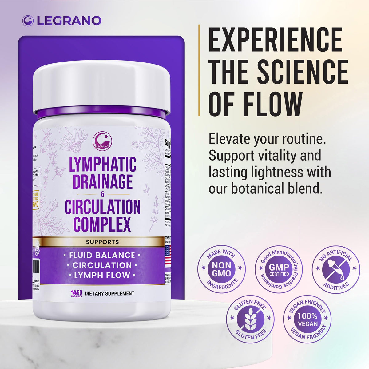 Advanced Lymphatic Drainage Supplements – Lymphatic Cleanse & Lymph System Support with Hesperidin, Rutin, Quercetin with Bromelain – Herbal Lymphatic Support Formula – 60 Capsules LEGRANOBuy Supplements Australia