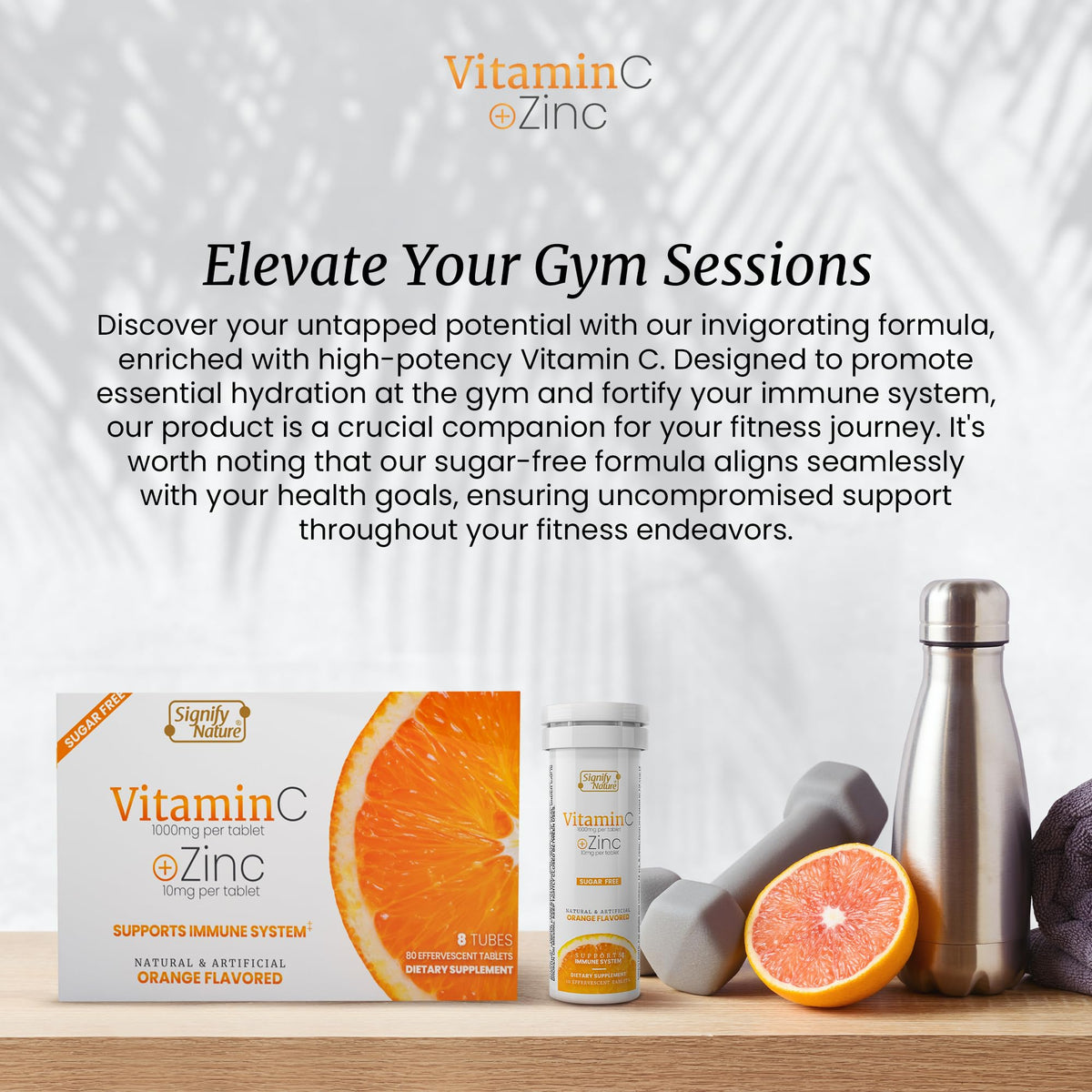 SIGNIFY NATURE Vitamin C 1000mg Effervescent Tablets - Potent Immune Support VIT C with Zinc Supplement - Sugar-Free & Vegan Formula | Dissolvable Vitamin C Tablets - Water Soluble Fizzy Elixir - 80CT SIGNIFY NATURE buy supplements Au