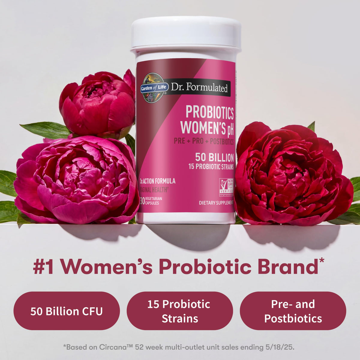 Garden of Life Dr Formulated Once Daily 3-in-1 Complete Prebiotics, Postbiotics & Probiotics for Women, PRE + PRO + POSTBIOTIC Supplement for Women’s Digestive, Immune & Vaginal Health, 30 Day Supply Garden of Life buy supplements Au