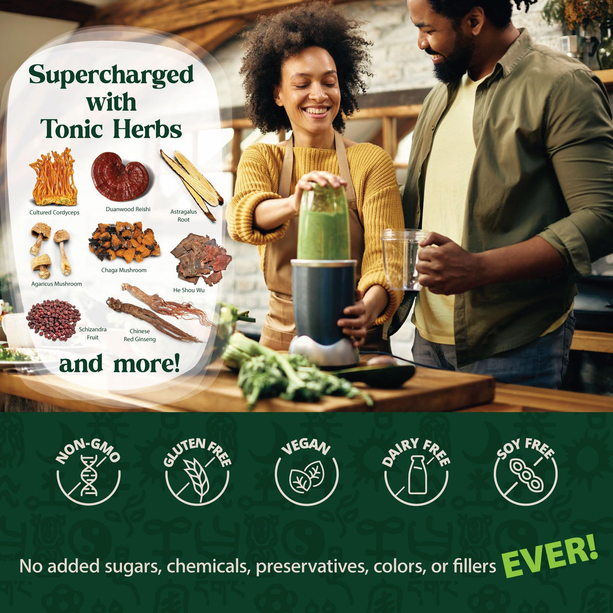 Dragon Herbs Tonic Alchemy Superfood Greens Powder with 91 Ingredients: Tonic Herbs, Ashwagandha, Mushrooms, Probiotics, Super Greens, Seaweeds, Fruits, Vegetables, Spirulina - 30 Servings Dragon HerbsBuy Supplements Australia