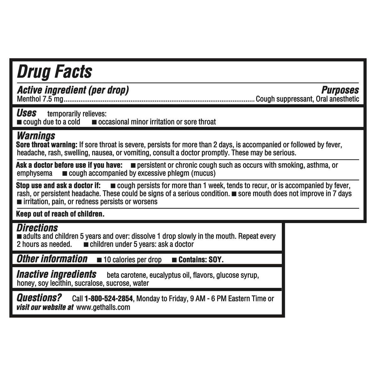 HALLS Cough and Throat Relief Honey Lemon Cough Drops, 30 Drops