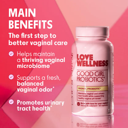 Love Wellness Good Girl Probiotics | Women’s Vaginal Health & pH Balance Supplement | 9-Strain Probiotic for Urinary Tract, Yeast, Odor & Immune Support | Gluten-Free (60-Day Supply) Love Wellness buy supplements Au