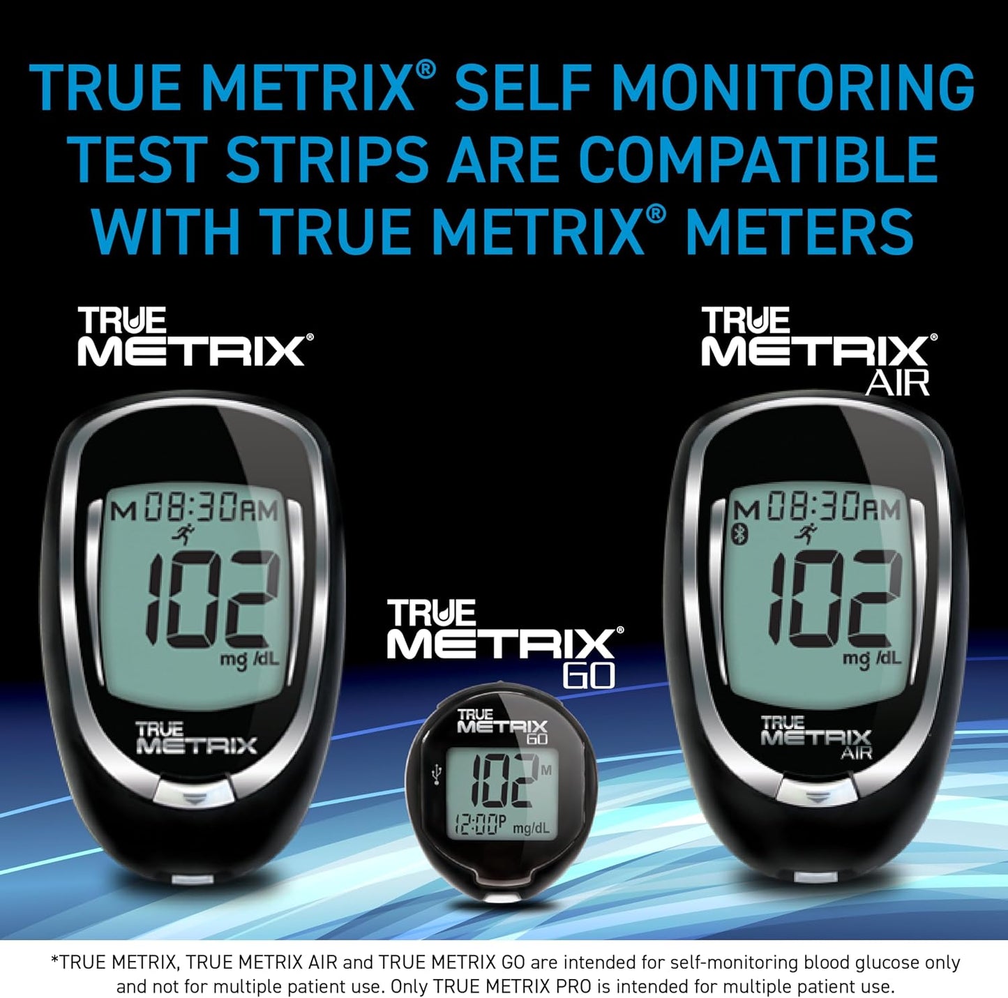 TRUE METRIX Self Monitoring Blood Glucose Test Strips (HNO), 50 Count | Blood Glucose Test Strips Compatible with TRUE METRIX Family of Self Monitoring Blood Glucose Meters, Health Network Only