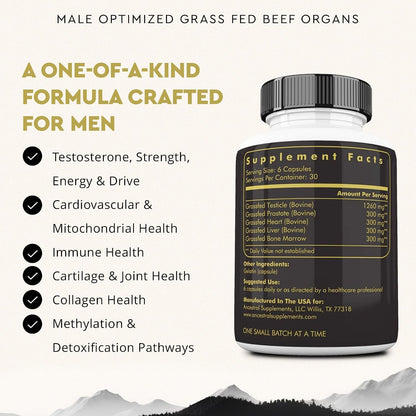 Ancestral Supplements Beef Liver & Mofo Bundle for Men – Supports Energy, Strength, Hormone Health & Vitality – Grass Fed, Pasture Raised Beef Organ Multivitamin with Targeted Nutrients