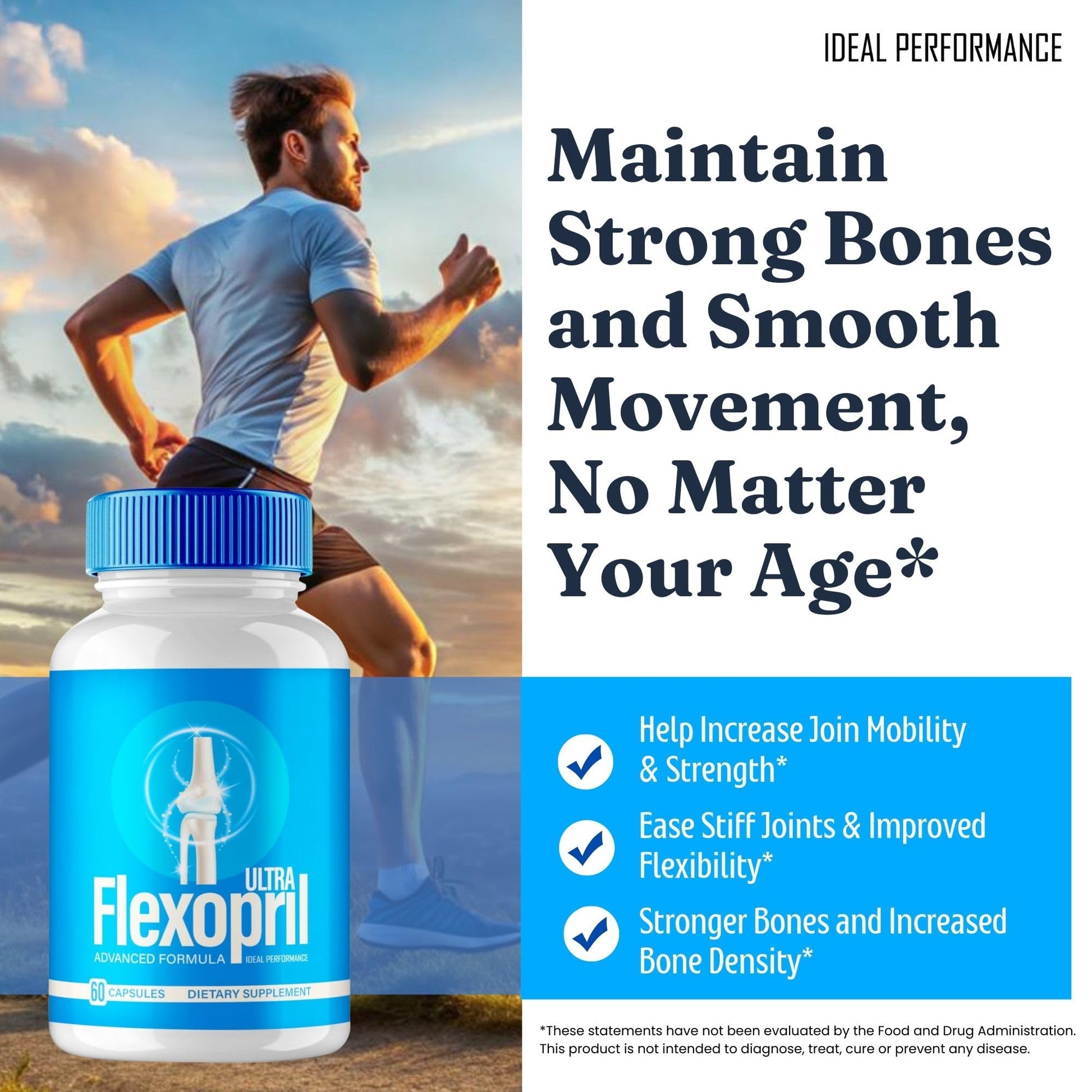 Flexopril Ultra Joint Support Capsules, Official Flexopril Supplement Pills, All-Natural Formula to Fortify Bones and Bolster Flexibility - Maximum Strength, FlexoprilUltra Pills Reviews (60 Capsules) IDEAL PERFORMANCEBuy Supplements Australia