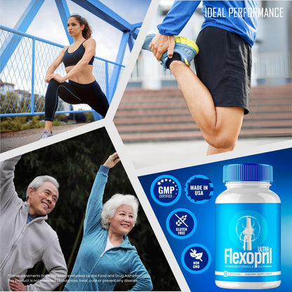 Flexopril Ultra Joint Support Capsules, Official Flexopril Supplement Pills, All-Natural Formula to Fortify Bones and Bolster Flexibility - Maximum Strength, FlexoprilUltra Pills Reviews (5 Pack) IDEAL PERFORMANCEBuy Supplements Australia
