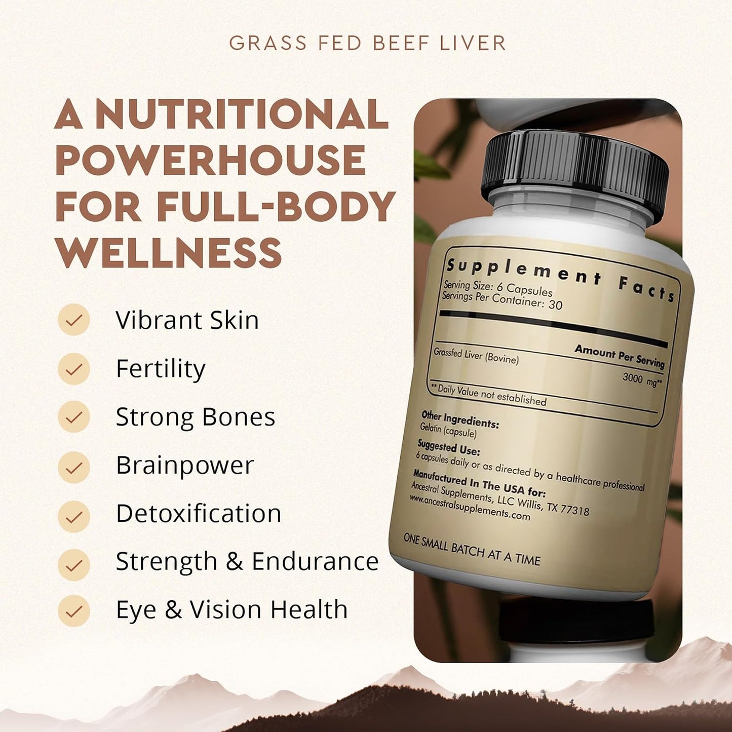 Ancestral Supplements Beef Organ & Liver Bundle for Women – Supports Hormone Balance, Energy, Skin & Wellness – Grass Fed, Pasture Raised Multivitamin