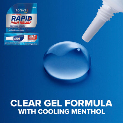 Abreva Cold Sore Treatment Rapid Pain Relief Cream - 1 Tube, 3 Grams