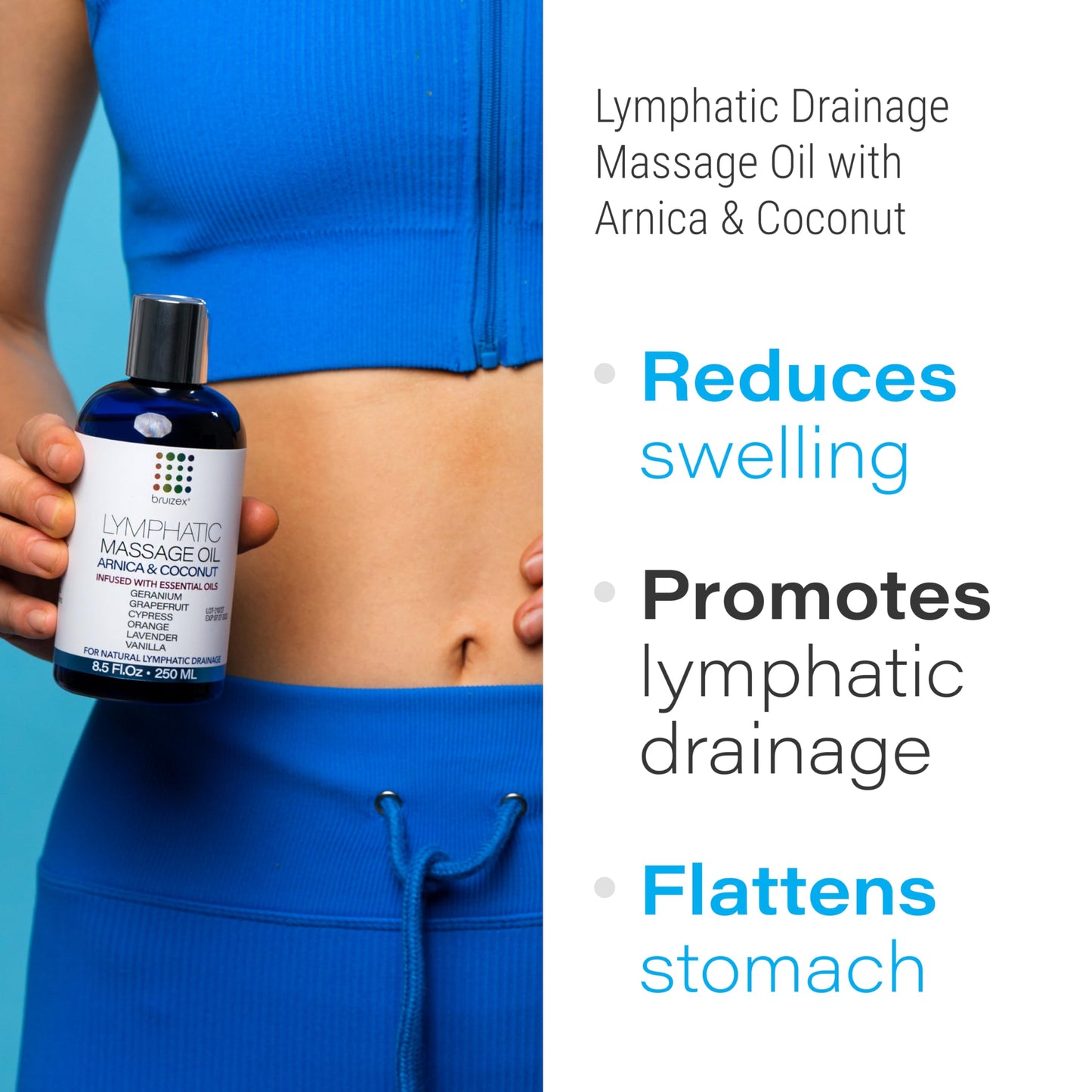 Bruizex Lymphatic Drainage Massage Oil with Arnica Oil & Coconut for Post Surgery Recovery & Lymphatic Drainage Massager, Liposuction, 360 Lipo, BBL, Tummy Tuck Procedure, Moisturizing Formula, 8.5 Oz Bruizex buy supplements Au