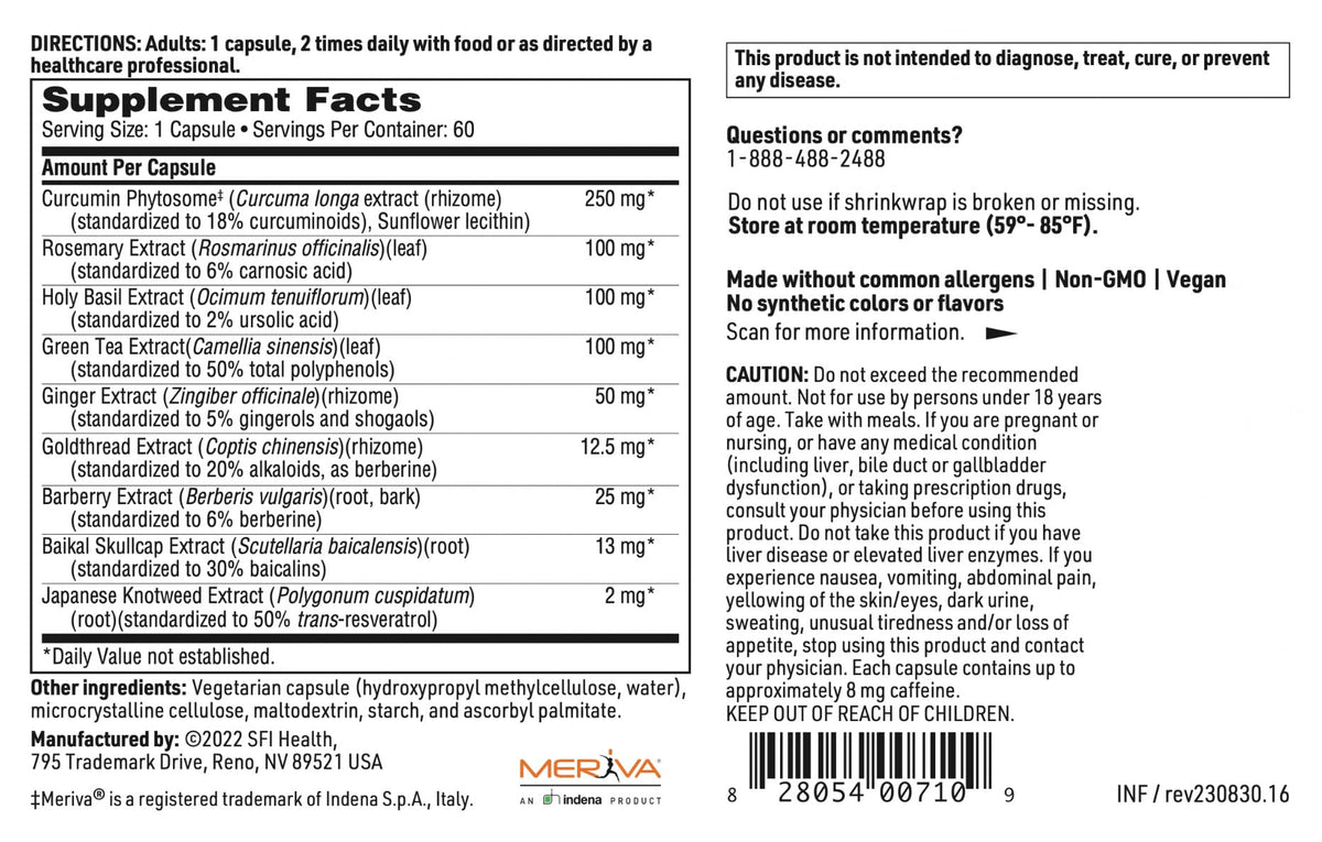 Klaire Labs SFI Health Inflathera - Phytonutrient Blend with Turmeric & Knotweed, Designed to Support Inflammation Response (60 Capsules) SFI Health buy supplements Au