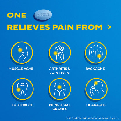 Aleve Pain Reliever & Fever Reducer Naproxen Sodium Caplets, Body and Arthritis Pain Reliever, Medicine for Adults and Children Ages 12 and Up, 60 Individual Pouches Aleve buy supplements Au