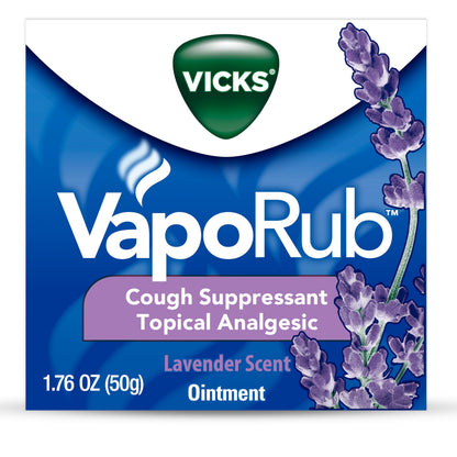 Vicks VapoRub, Lavender Scent, Cough Suppressant, Topical Chest Rub & Analgesic Ointment, Medicated Vicks Vapors, Relief from Cough Due to Cold, Aches & Pains, 1.76oz Vicks buy supplements Au