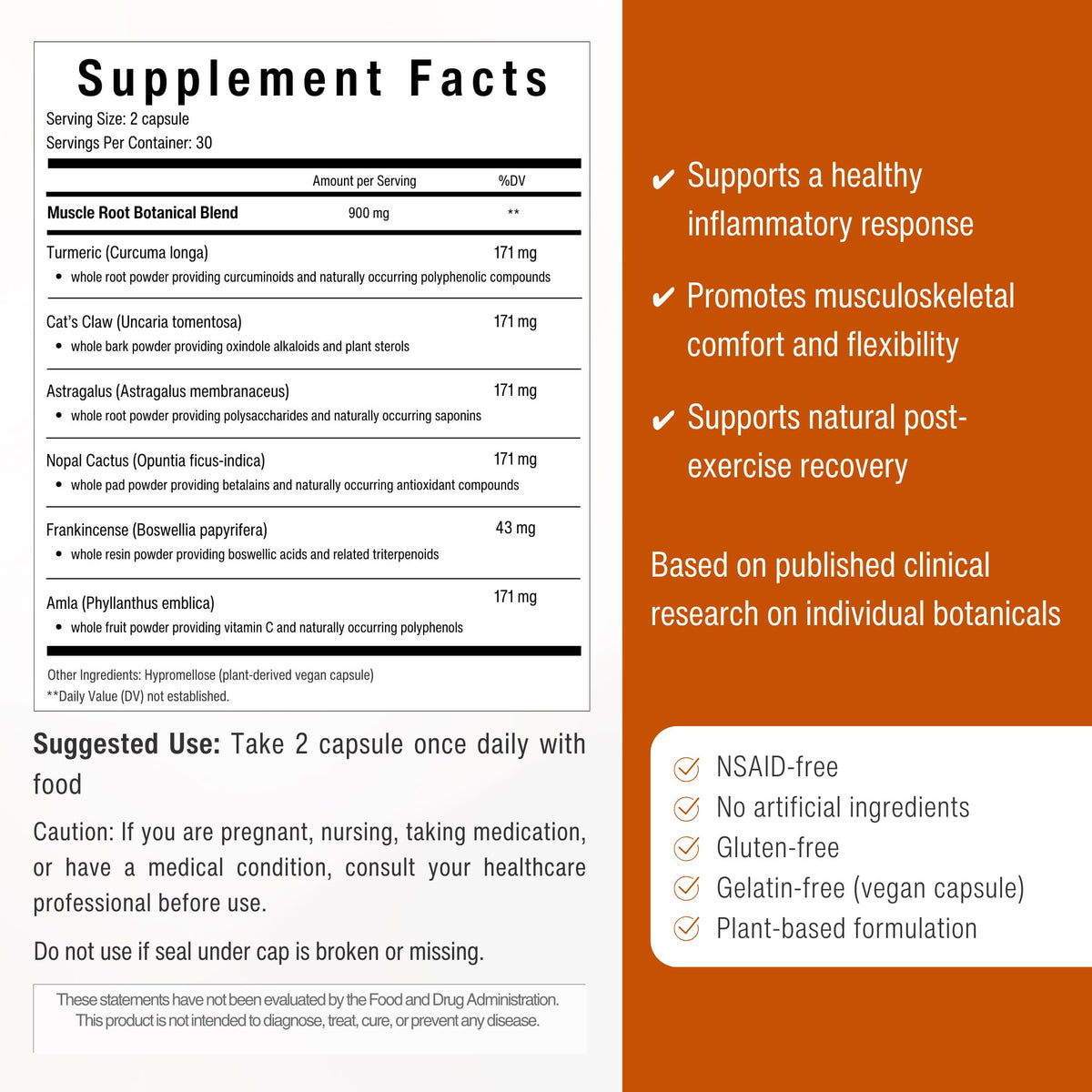 Muscle & Joint Support Supplement – Botanical Formula for Healthy Inflammatory Response | 6 Research-Backed Botanicals | Organic Turmeric | 60 Capsules | Sana Herbal Sana Herbal SciencesBuy Supplements Australia
