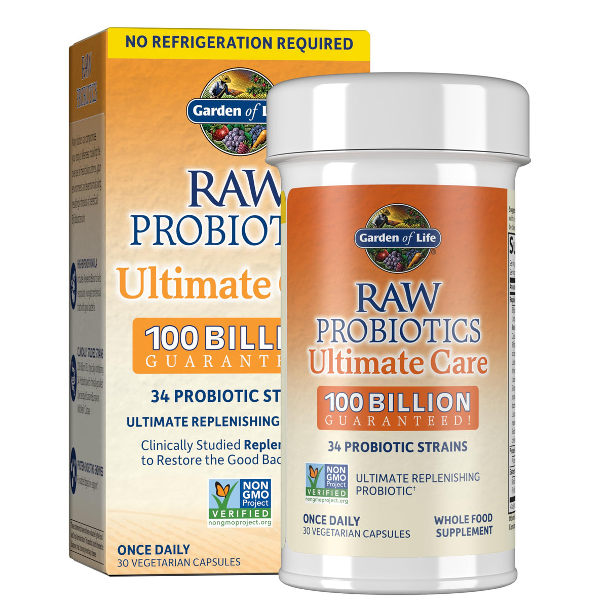 Garden of Life Raw Probiotics for Women and Men with Digestive Enzymes, 100 Billion CFU, Clinically Studied Strains, Shelf Stable, 30 Capsules Garden of Life buy supplements Au