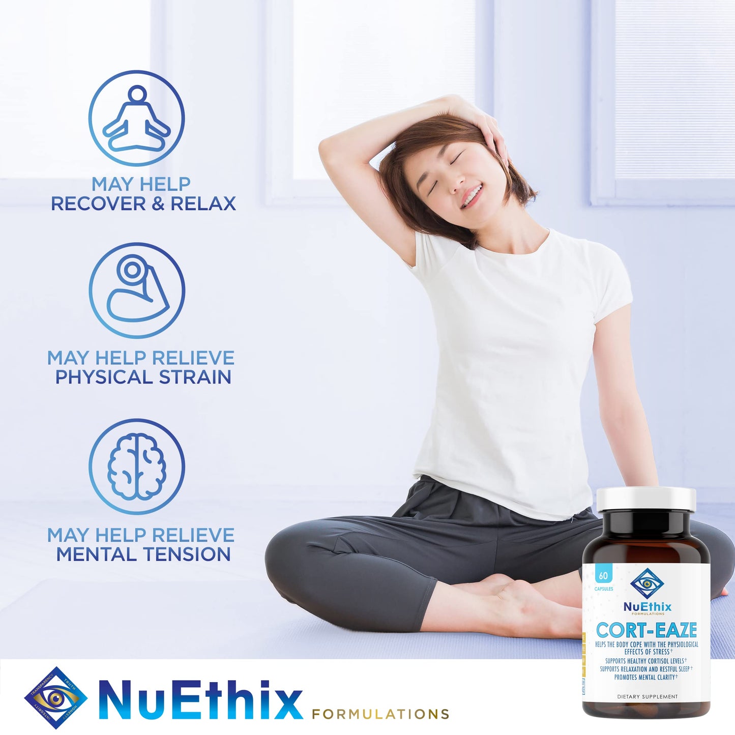 NuEthix Formulations Relaxation Supplement Bundle: Cort-Eaze Cortisol-Control Supplement, 60 Capsules, 30 Servings and Relax Liposomal, 2 Fluid Ounces, 30 Servings NuEthix Formulations buy supplements Au