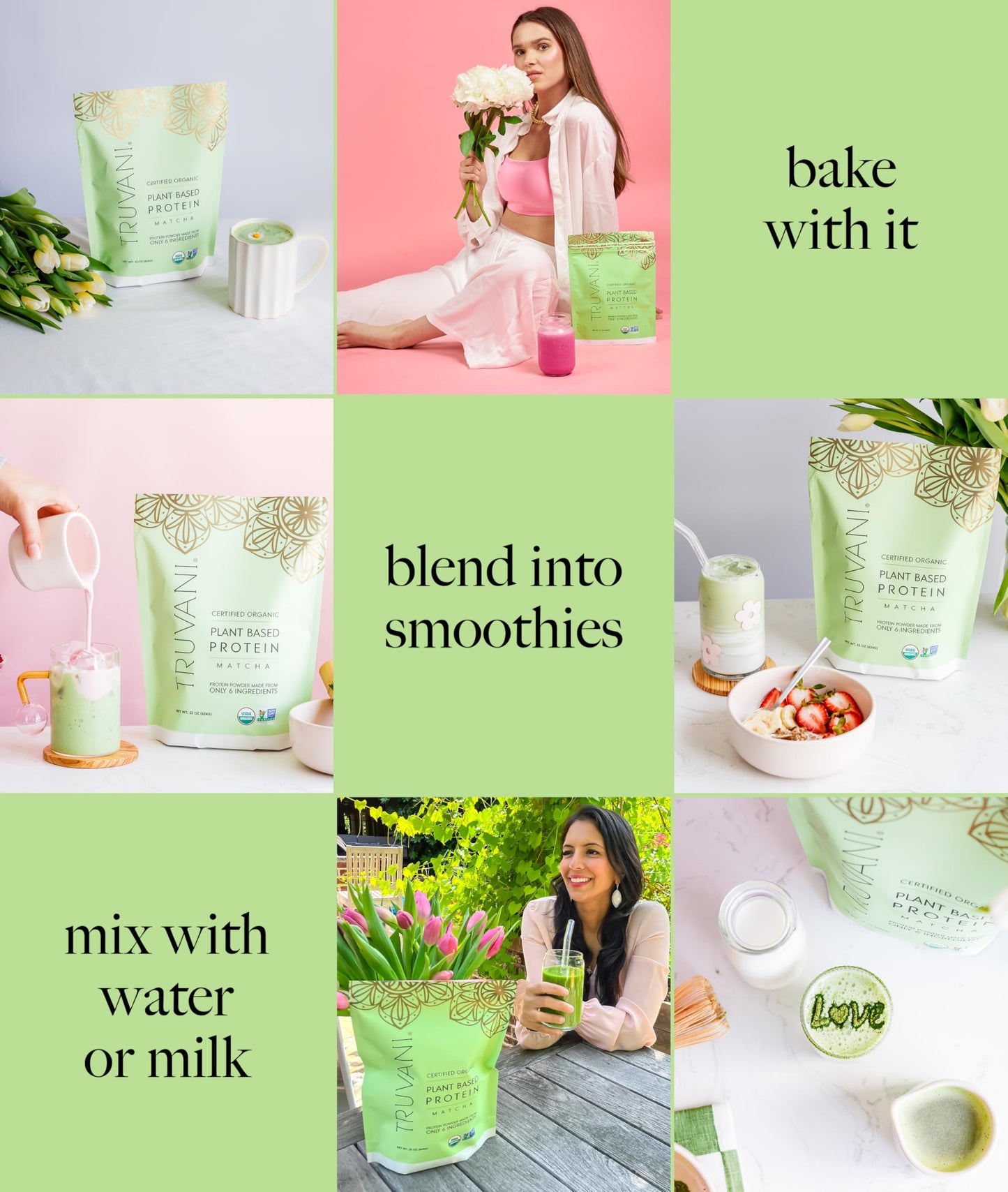 Truvani Organic Plant Based Protein Powder | Vanilla | 1 Serving | Vegan | 20g Pea Protein | Keto | Gluten & Dairy Free | Low Carb | No Added Sugar