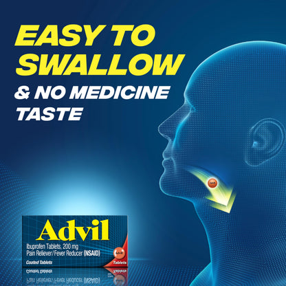 Advil Pain Reliever and Fever Reducer, Pain Relief Medicine with Ibuprofen 200mg for Headache, Backache, Menstrual Pain and Joint Pain Relief - 10 Coated Tablets Advil buy supplements Au
