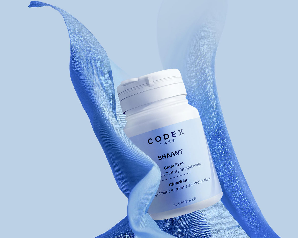 Codex Labs Shaant Clear Skin Supplement – 60 Vegan Capsules | Acne Probiotics with 9-Strain Blend, Green Tea EGCG & Guggul – Daily Support for Acne-Prone Skin & Clear Complexion Codex LabsBuy Supplements Australia