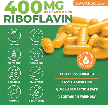 ForestLeaf Riboflavin & Magnesium Migraine Supplement - Riboflavin 400mg for Headache Relief - Ultimate Magnesium Bundle with B2 Vitamin 400mg for Headache Migraine Relief Capsules