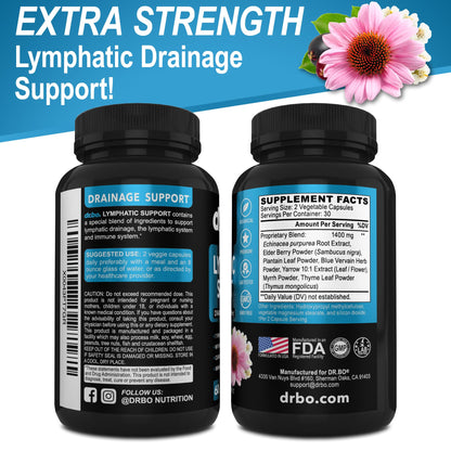 Lymphatic Drainage Supplements Pills - Lymphatic Support Total Herbal Cleanse Products with Echinacea Lymph System Support Supplement for Nodes Legs & Neck - Lymph Node Detox Cleanse System Drainage DR. BO buy supplements Au