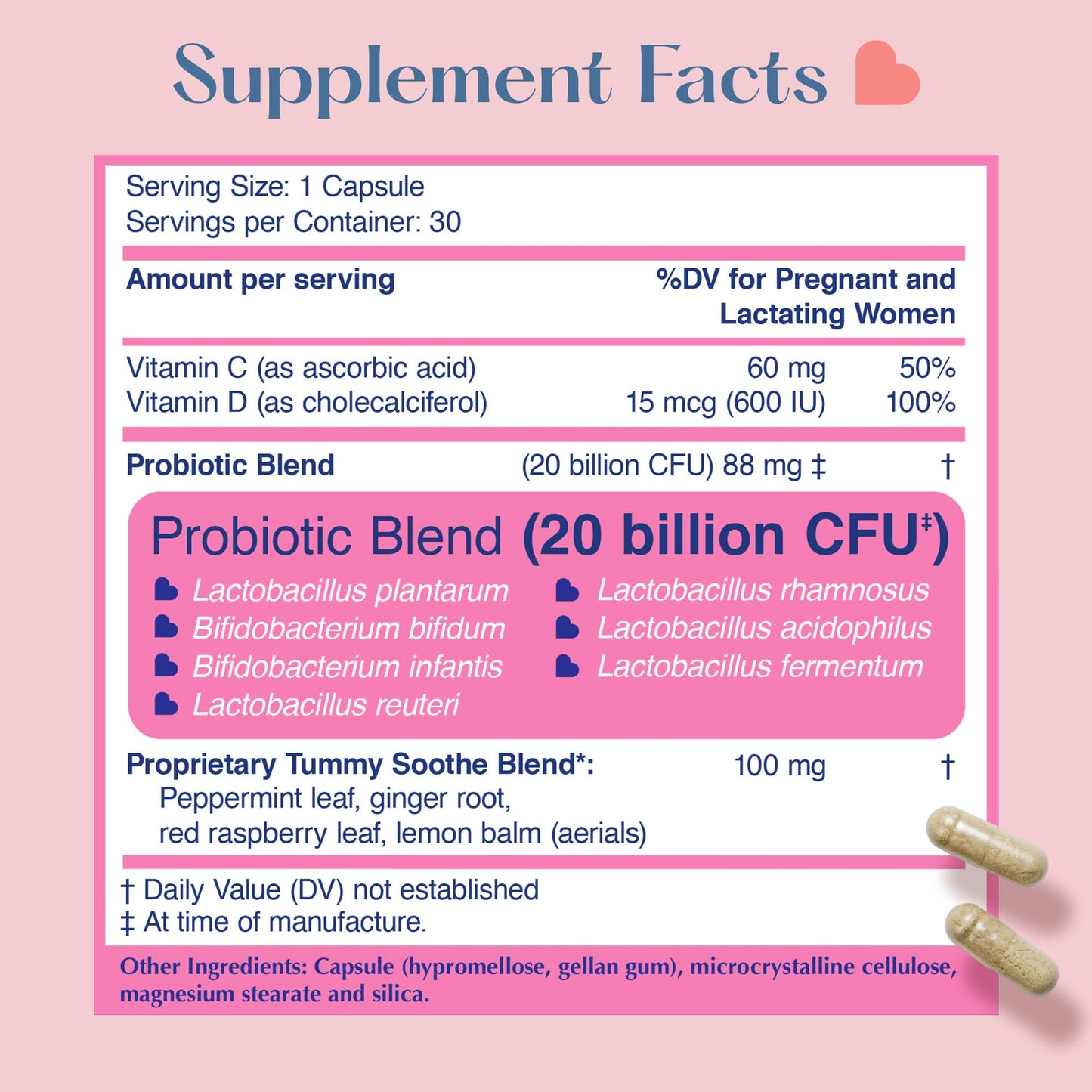 LOVEBUG Prenatal Probiotic | Helps with Morning Sickness, Nausea, Heartburn & Digestion | Helps Baby Microbiome | Multi Strain 20 Billion CFU | 30 Capsules LOVEBUG buy supplements Au