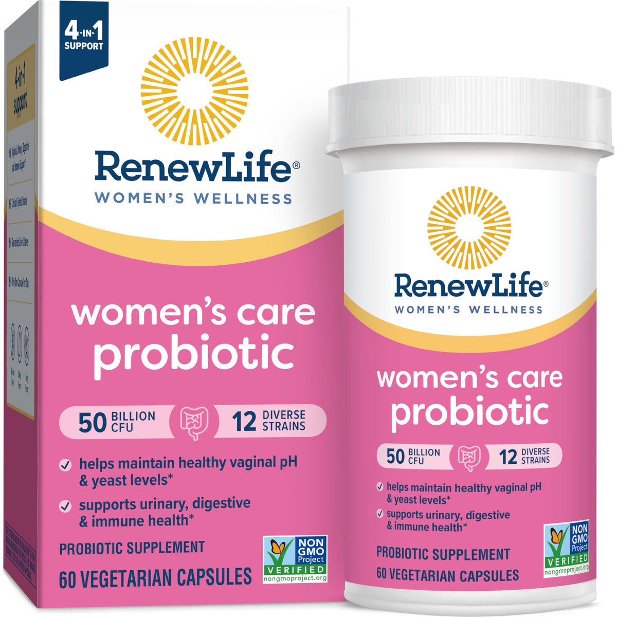 Renew Life Women's Probiotic Capsules, 50 Billion CFU Guaranteed, Supports pH Balance, Vaginal, Urinary, Digestive and Immune Health(2), L. Rhamnosus GG, Dairy, Soy and Gluten-Free, 60 Count Renew Life buy supplements Au