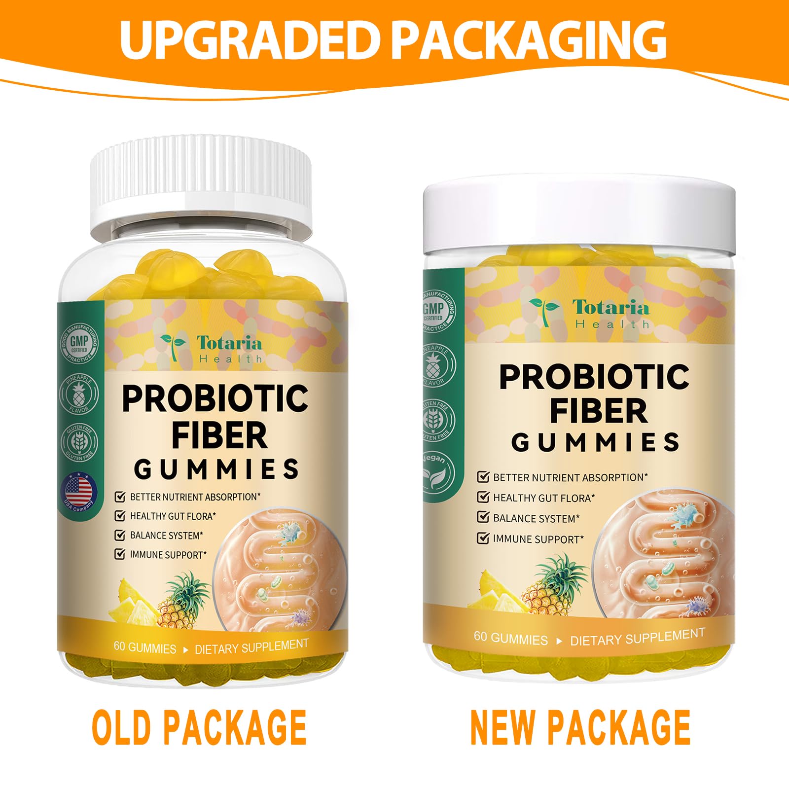9-in-1 Probiotic Prebiotic Fiber Gummies for Adults & Teens, Fiber Supplement Pro with 5 Billion CFU Bacillus Coagulans, Psyllium Husk, FOS, Inulin, ACV for Digestion - PrimeBioHealth - canada supplements