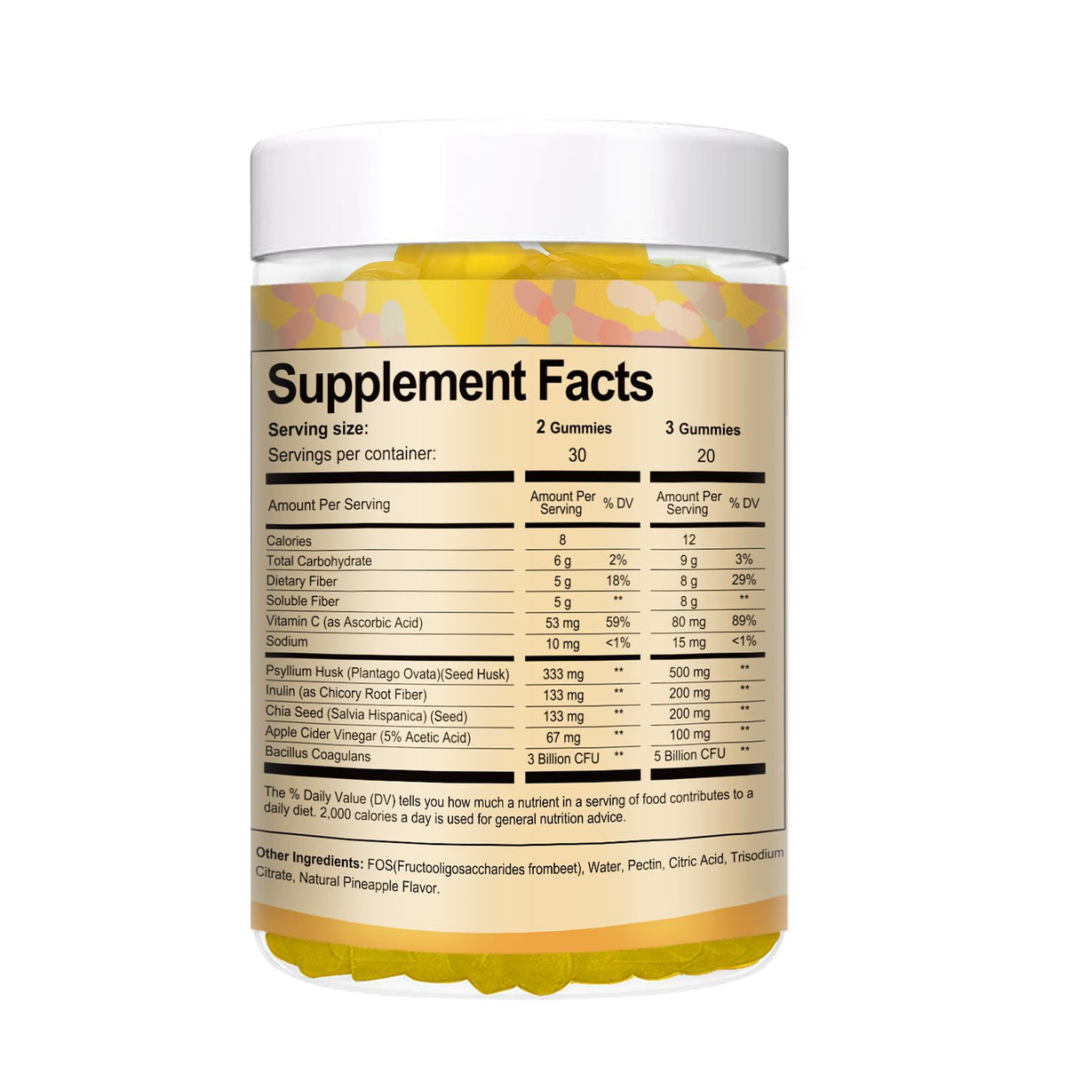 9-in-1 Probiotic Prebiotic Fiber Gummies for Adults & Teens, Fiber Supplement Pro with 5 Billion CFU Bacillus Coagulans, Psyllium Husk, FOS, Inulin, ACV for Digestion - PrimeBioHealth - canada supplements